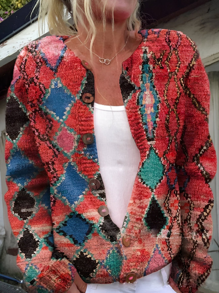 Dianne - Stylish Knit Cardigan with Floral Pattern