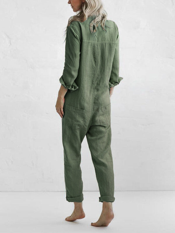 Nora | Buttoned Casual Long-Sleeved Jumpsuit