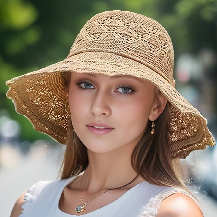 Bria | Elegant wide-brimmed folding sun hat