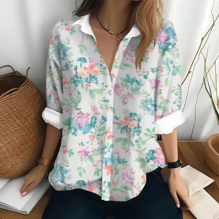 Belle - Casual Blouse with Floral Print