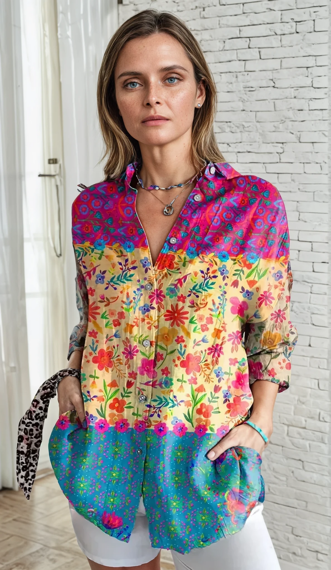 Daria - Casual Blouse with Floral Print