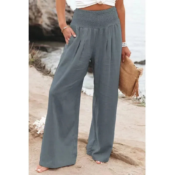 Kira - Cotton elastic high-waisted pants