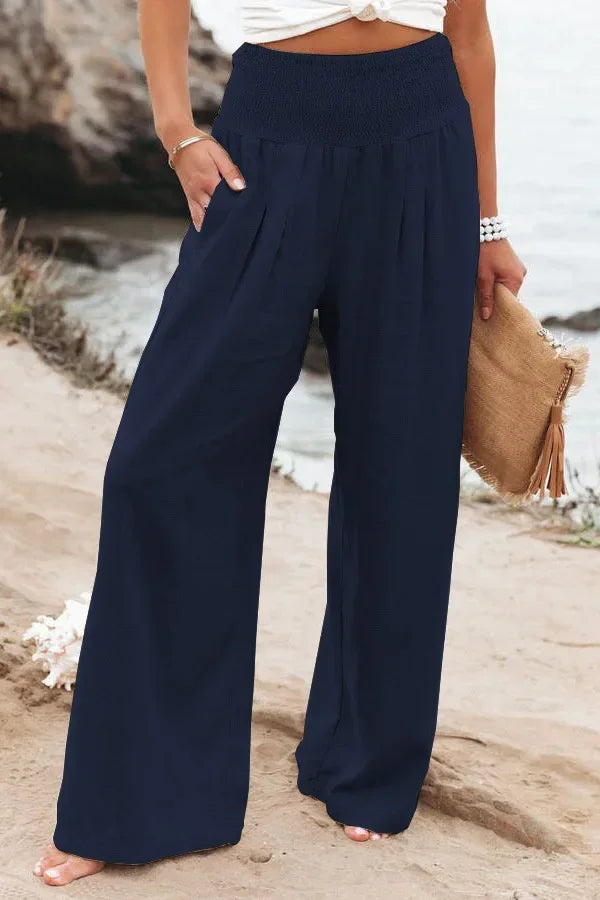 Kira - Cotton elastic high-waisted pants