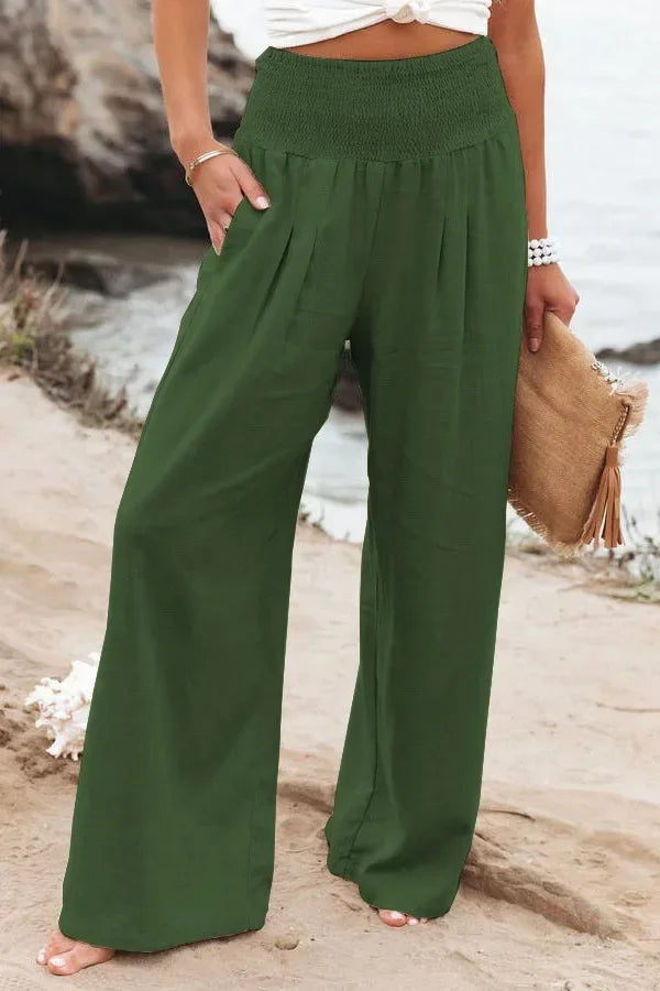 Kira - Cotton elastic high-waisted pants