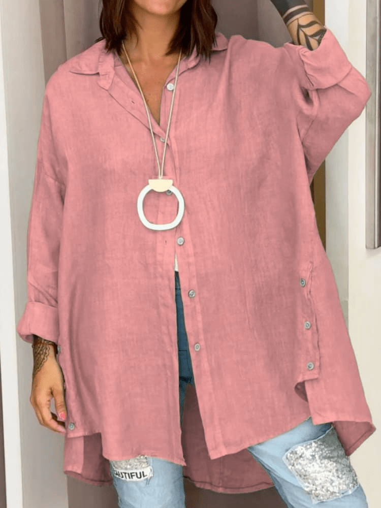 Calliope - Casual Long Sleeve Linen Blouse